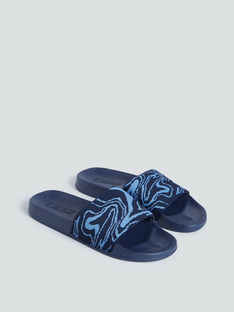 SOLEPLAY Blue Abstract-Printed Slides